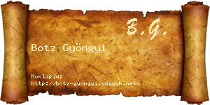 Botz Gyöngyi névjegykártya