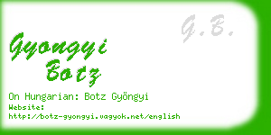 gyongyi botz business card